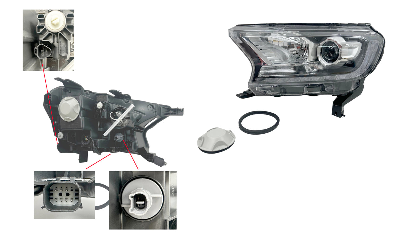 Ford Ranger PX2 PX3 06/2015-12/2022 Headlight Left Hand Side LED Daytime Running Light Xenon