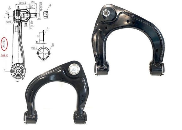 Ford Ranger PX Series 1 09/2011-05/2015 Front Upper Control Arm Right Hand Side 208mm