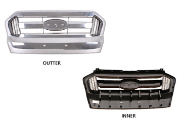 Ford Ranger PX Series 2 06/2015-06/2018 Front Grille Chrome