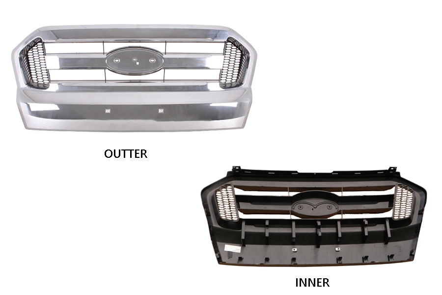 Ford Ranger PX Series 2 06/2015-06/2018 Front Grille Chrome