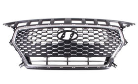 Hyundai i30 PD 03/2017-Onwards Front Bumper Bar Grille Insert Black With Chrome Frame