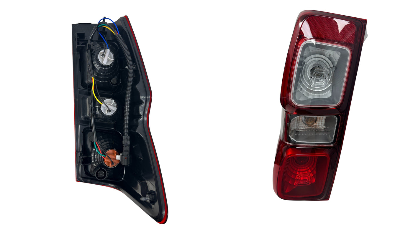 Pair Rear Tail Light Lamps Left & Right For Isuzu D-Max Pickup 2012-2015 – Black Housing, Red/Clear Lens