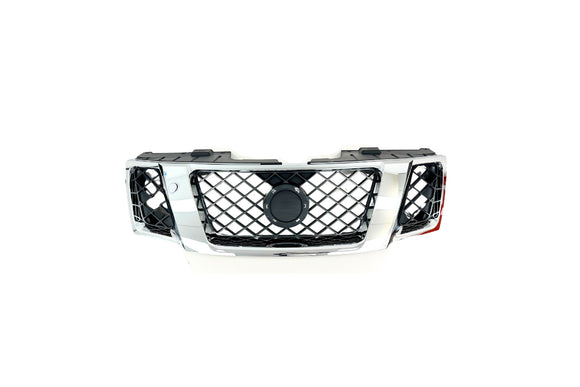 Nissan Navara D40 Spain Type 11/2011-Onwards Front Grille Chrome & Black