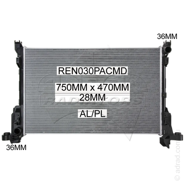 Renault Trafic X82 04/2015-08/2019 Radiator 1.6Litre