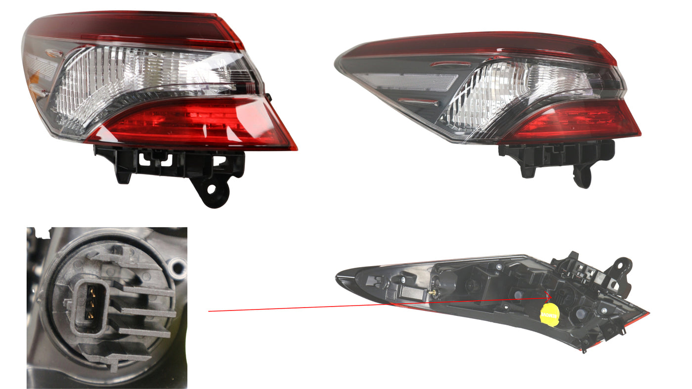 Toyota Camry ASV70 GSV70 Series 1 2017-01/2021 Outer Tail Light Left Hand Side No LED