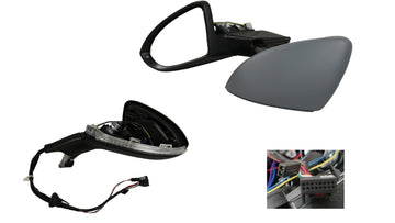 Volkswagen Golf MK7 02/2017-Onwards Door Mirror Left Hand Side 2 x Plugs