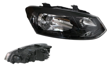 Volkswagen Polo 6R 03/2010-07/2014 Headlight Left Hand Side Black