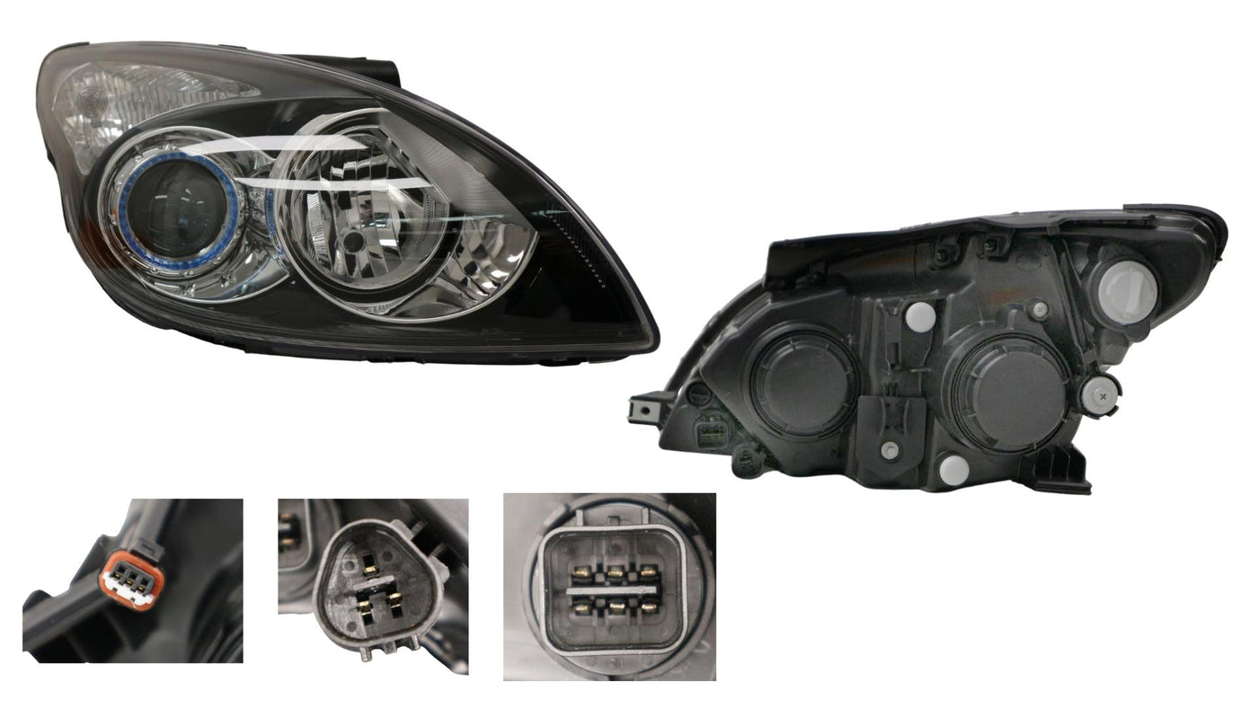 Hyundai i30 FD 04/2010-04/2012 Head Light Right Hand Side Black Manual Adjuster