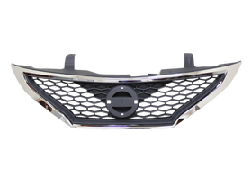 Nissan Pulsar C12 03/2013-04/2016 Front Grille Black & Chrome Hatchback
