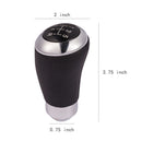 Universal Gear Knob 5 Speed Manual Chrome Black and Leather-2