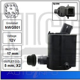 Hyundai Getz TB 11/2002-08/2011 Windscreen Washer Pump 5mm Outlet