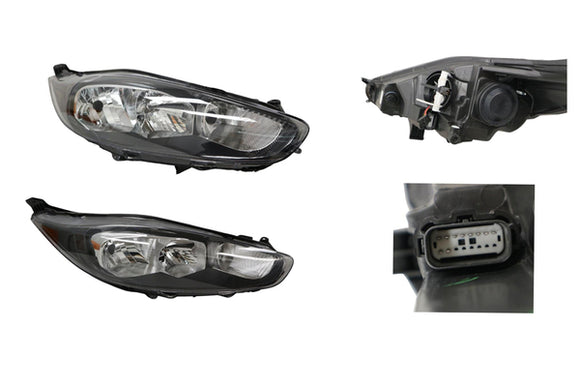 Ford Fiesta WZ 08/ 2013-Onwards Headlight Right Side Halogen