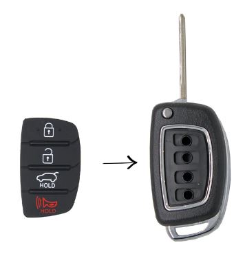 Hyundai Santa Fe I40, I20, IX35 Sonata Elantra 4 x Button Keypad - 0